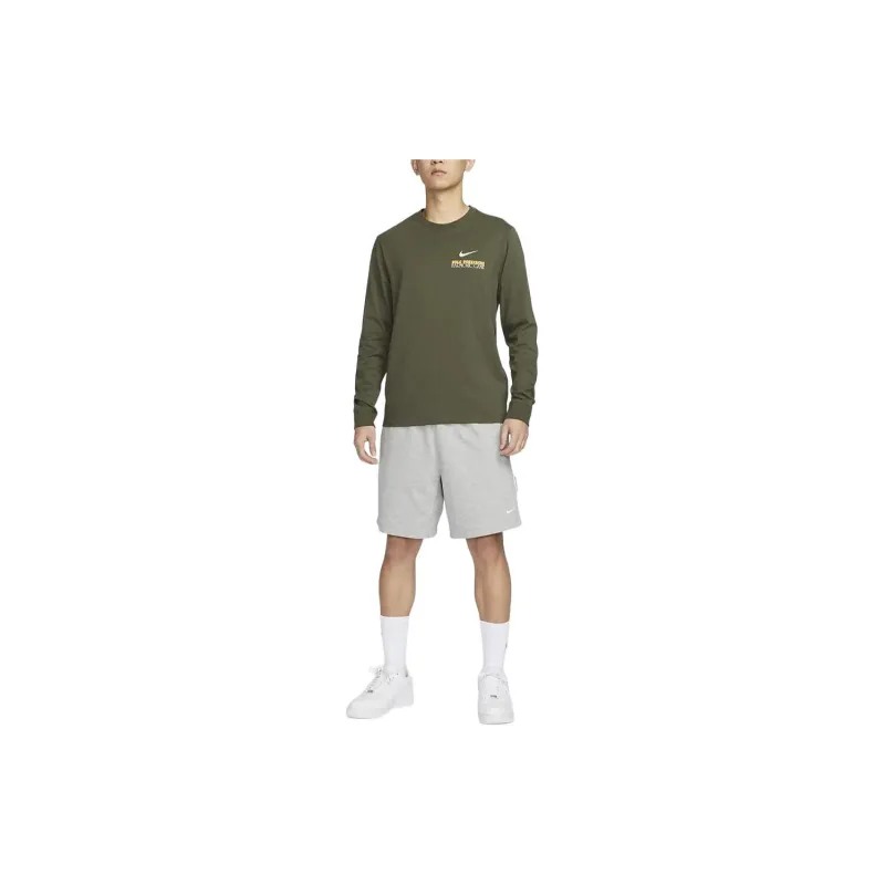 Nike T Shirts Men Khaki Green-2