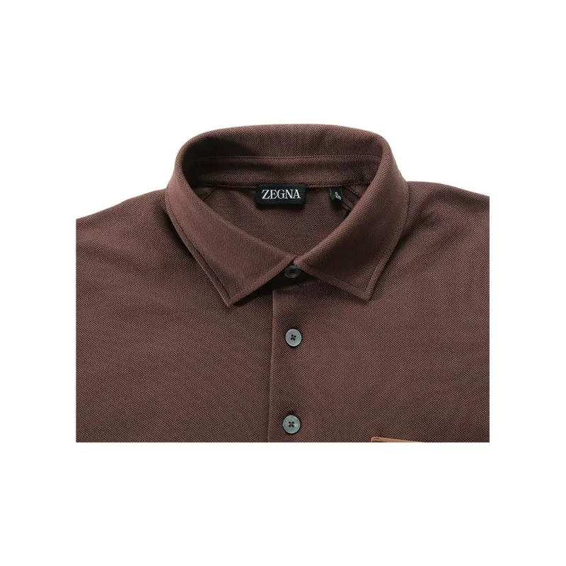 Zegna SS24 Polo Shirt Men's Umber-2