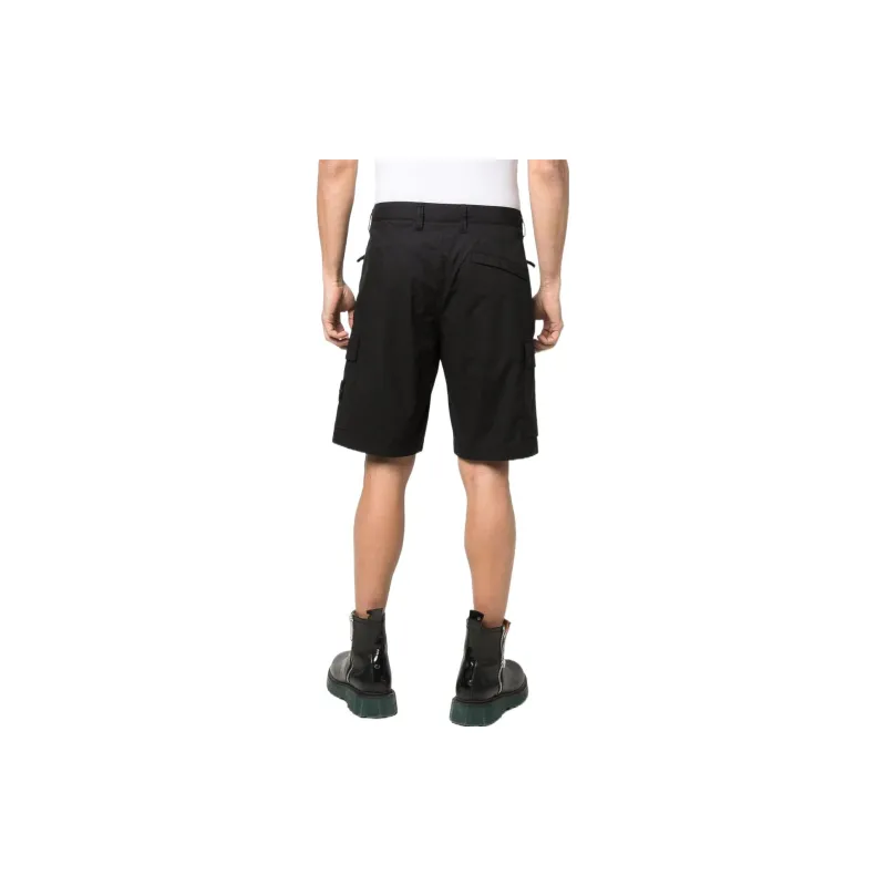 STONE ISLAND Logo Patch Mid Rise Cargo Shorts-2