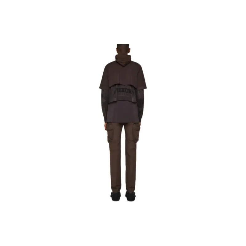 Givenchy Layered Long Sleeve Graphic T Shirt With Balaclava-3