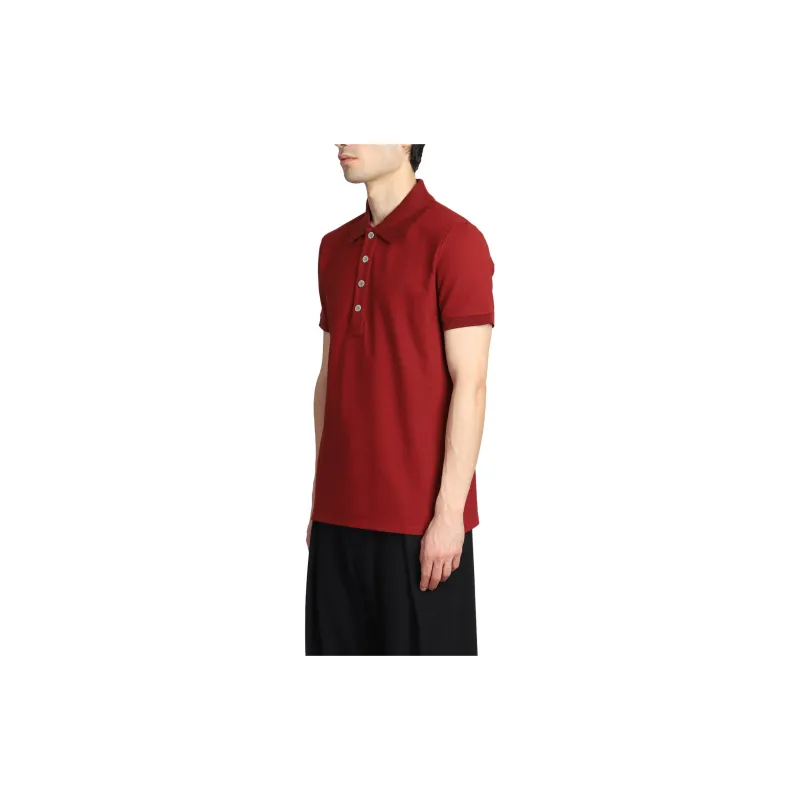 BALMAIN Monogram pattern Piqué Polo Shirt-3