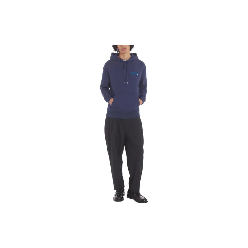 Maison Kitsune Oars Logo Embroidered Drawstring Hoodie-1