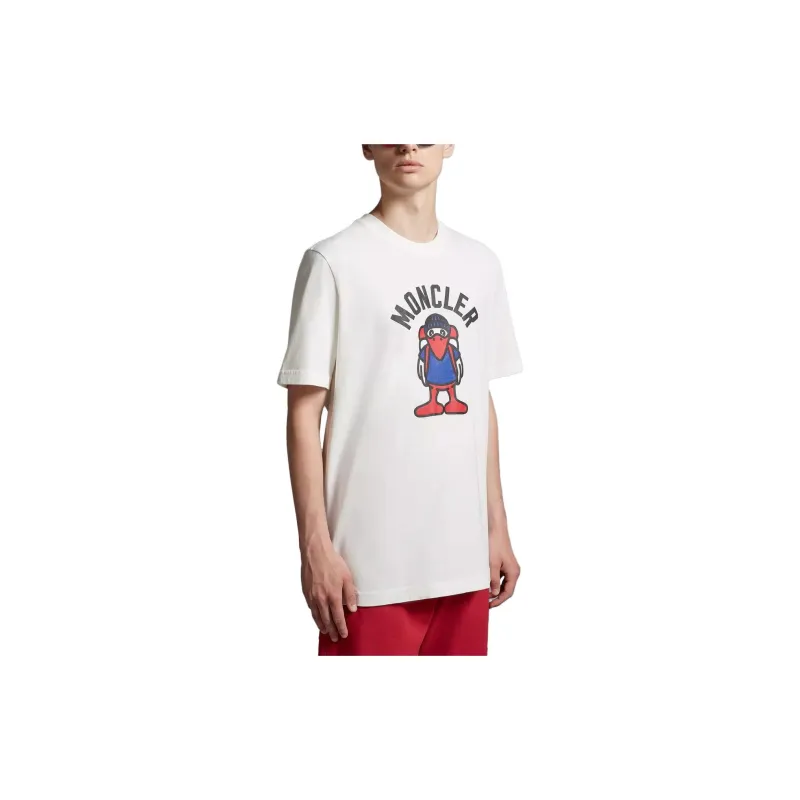 Moncler T-Shirts Men White-3