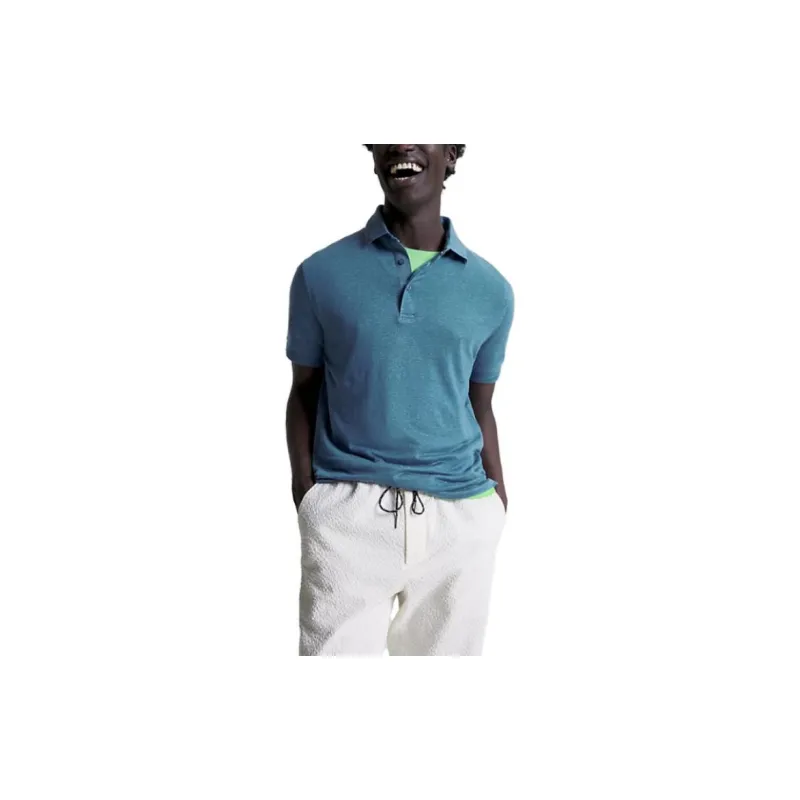 Tommy Hilfiger Logo plaque Slub Polo Shirt-1