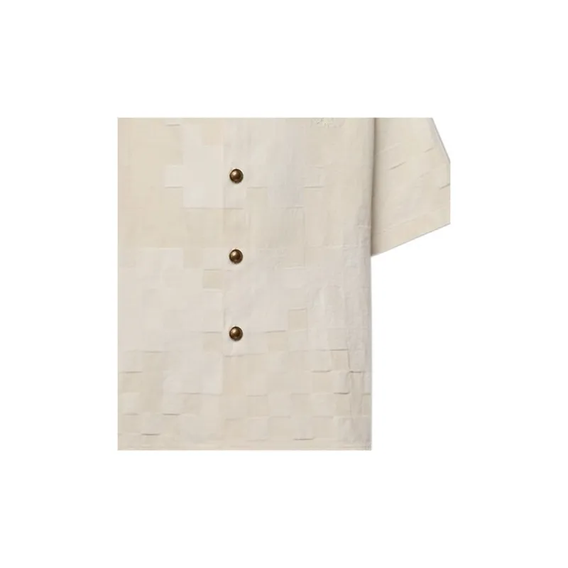 LOUIS VUITTON Damier Short Sleeved Denim Shirt-4