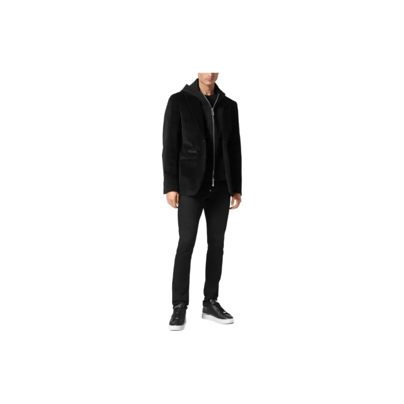 PHILIPP PLEIN Hooded Velvet Blazer-3