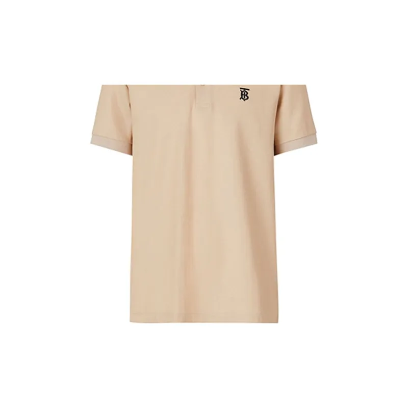 Burberry Monogram Motif Polo Shirt Men's Beige-5