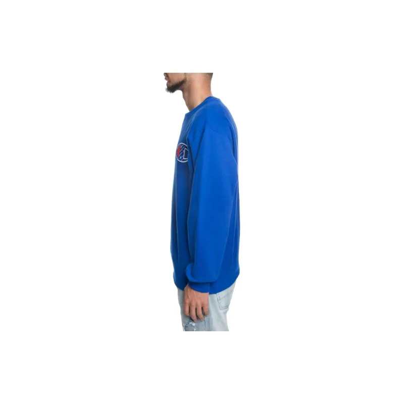 Champion Crew Neck Loose Fit Regular Sweatshirt US Version Unisex Blue-3