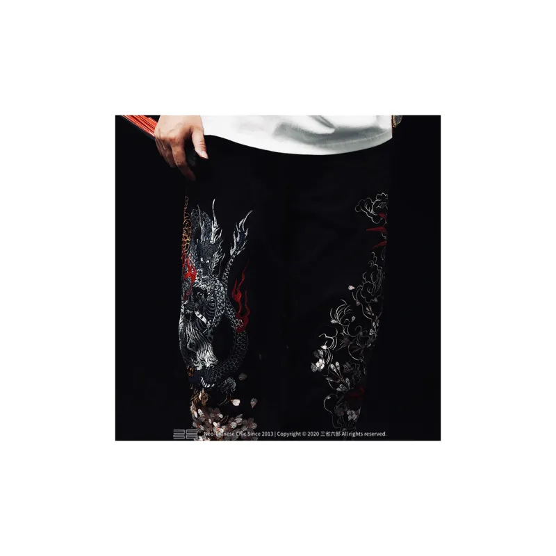 Casual Pants Unisex Black-2
