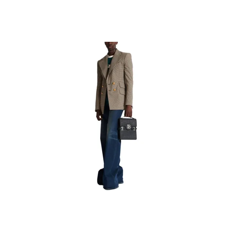 BALMAIN Prince Of Wales Double-breasted Blazer-6