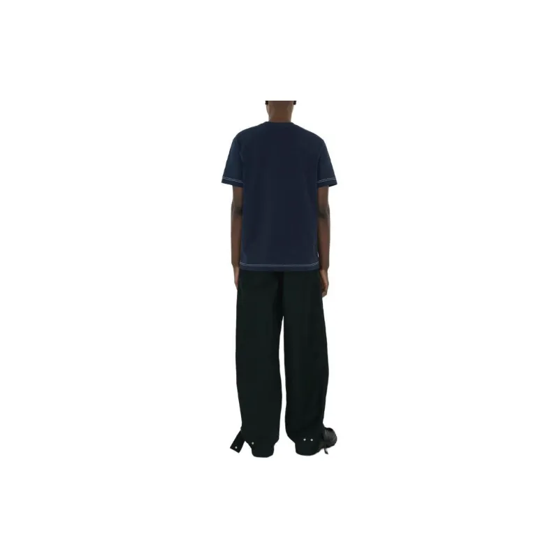 Burberry Contrast stitching Cotton T shirt-3