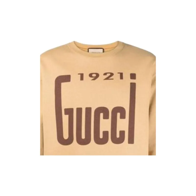 GUCCI 1921 Series SS22 CrewNeck Long Sleeve Sweatshirt Brown-4