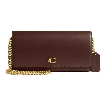 COACH Calfskin Crossbody Bag, Shoulder Bag Trumpets Women's Maple
