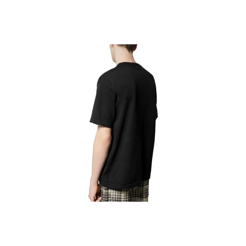 Lv Short Sleeved Cotton Intarsia Crewneck-8