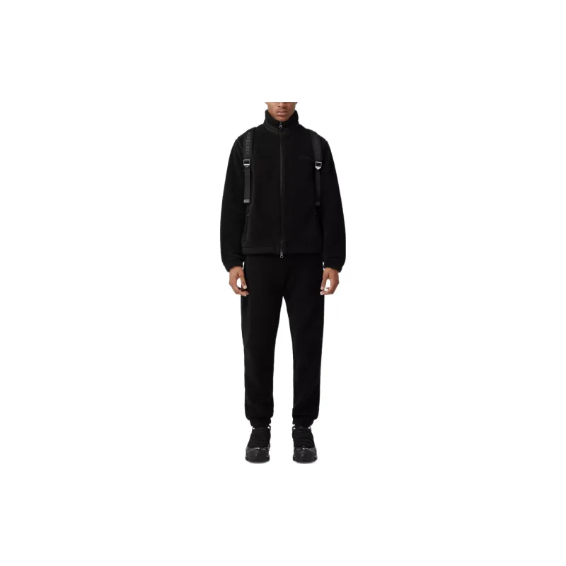 Burberry Embroidered Oak Leaf Crest Fleece Jacket-1