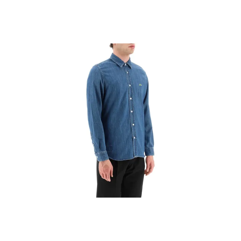 LACOSTE Logo appliqué Denim Shirt-3