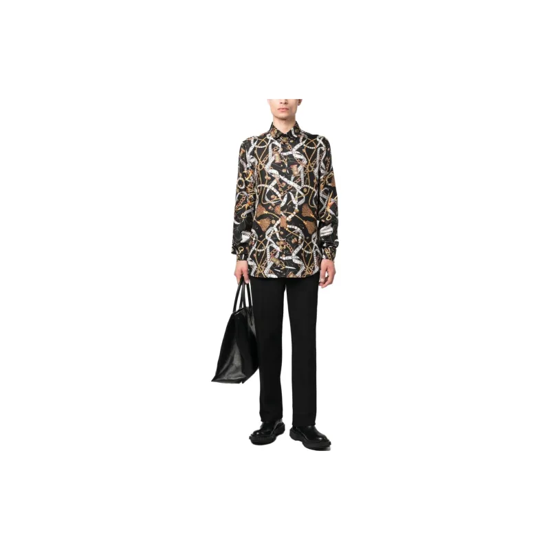 MOSCHINO Chain Link Printed Button Up Shirt-2