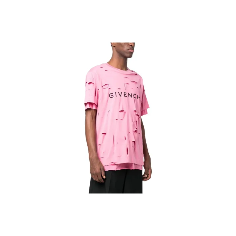 Givenchy 2 Layers Classic Fit Hole T Shirt-3