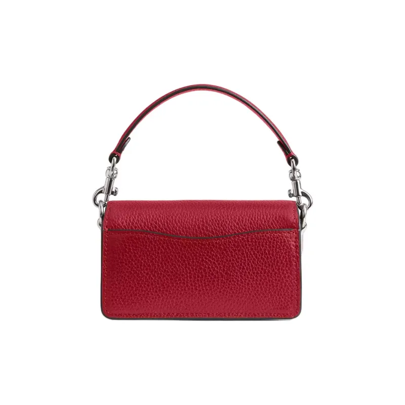 COACH Tabby Litchi Grain Leather Messenger Bag, Shoulder Bag, Crossbody Bag, Handbag Mini Women's Ruby-2