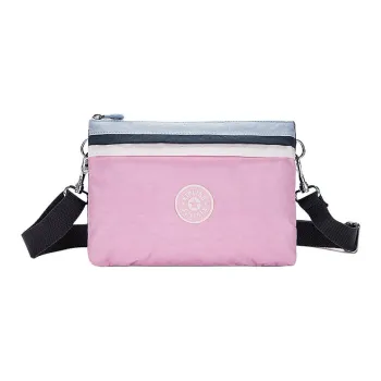 Kipling Polyamide Shoulder Bag, Crossbody Bag Small Size Women's Pink Blue White & Canyon Black