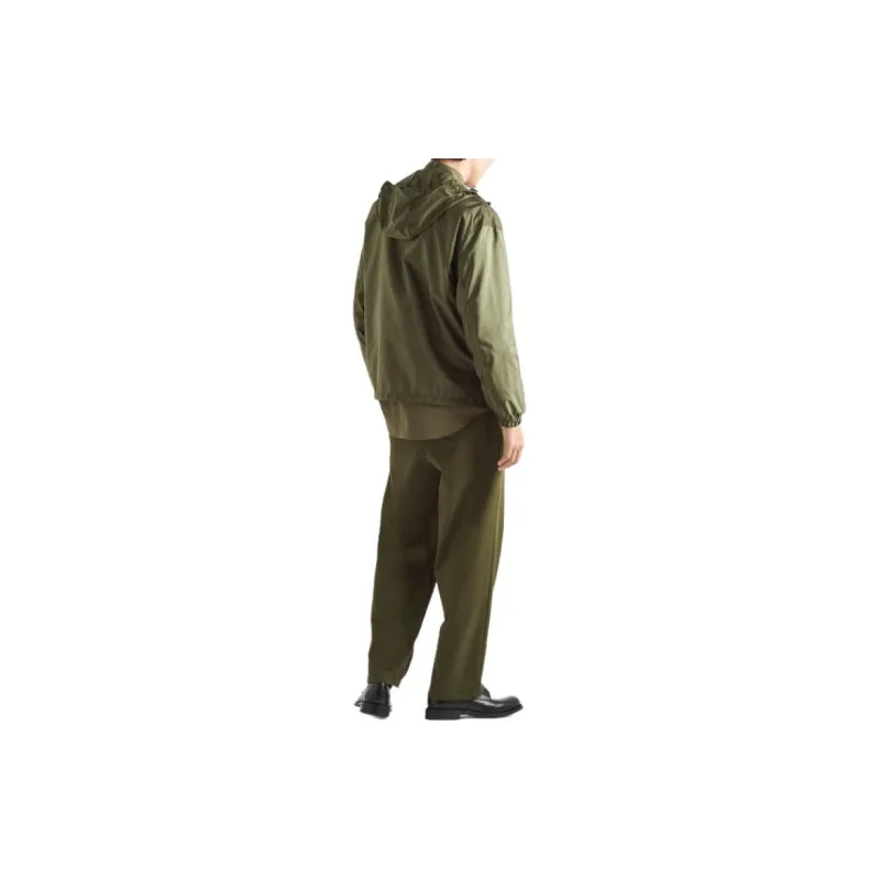 PRADA Logo Plaque Zip Up Jacket-8