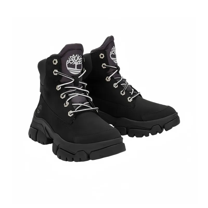 Timberland Wear Resistant Slip Resistant High Top Casual Shoes Women's Black-3