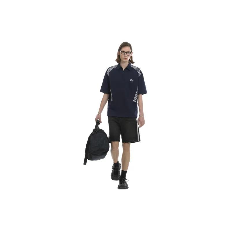 UNVESNO Polo Shirts Unisex Navy Blue-3
