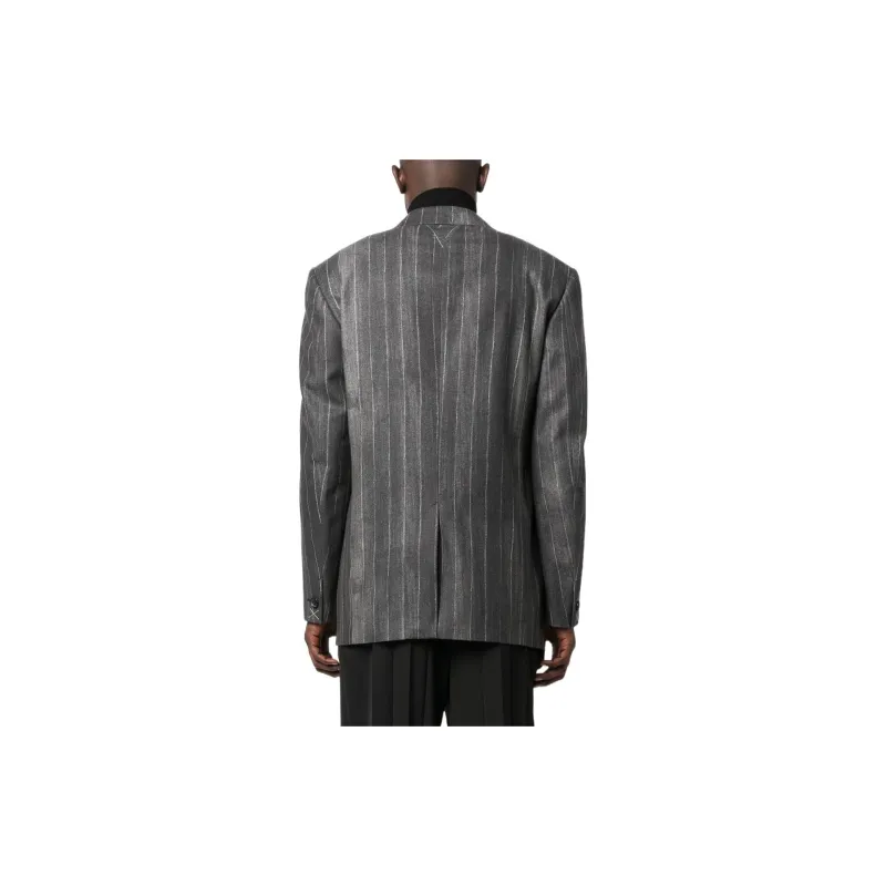 VERSACE Single Breasted Striped Long Sleeved Blazer-2