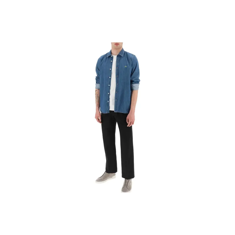 LACOSTE Logo appliqué Denim Shirt-1