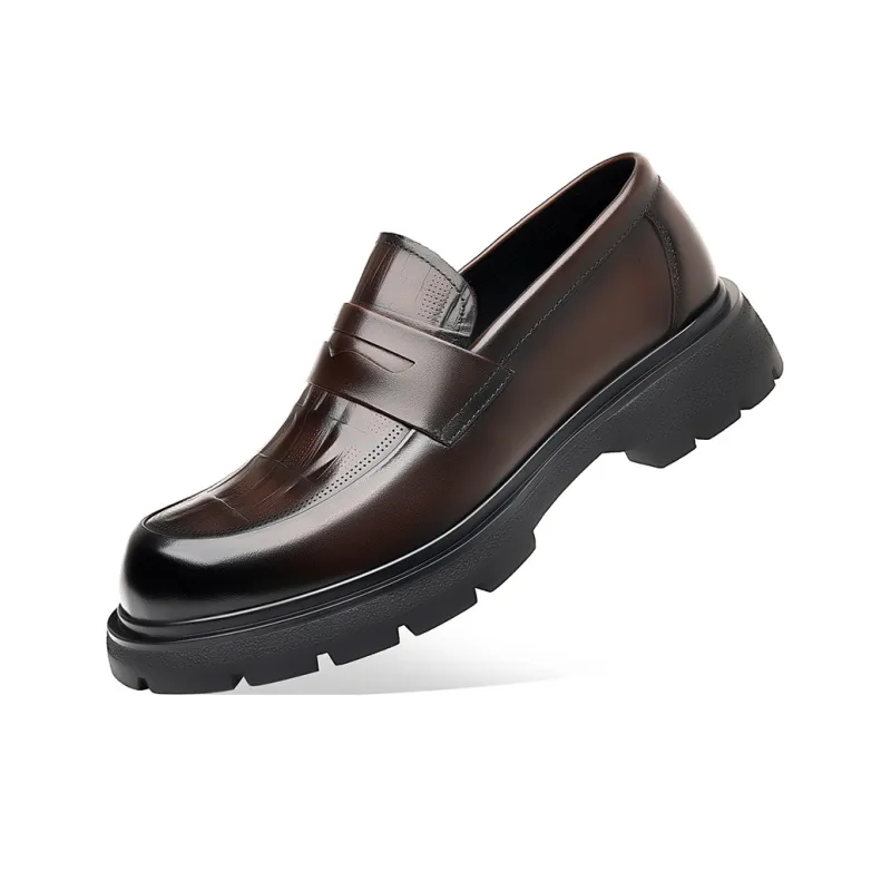 Xiwencha Loafers Men Black/Brown-5