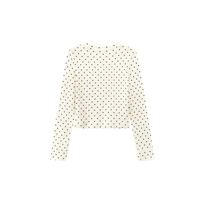 CHUU T Shirt Women's White Polka Dot-1