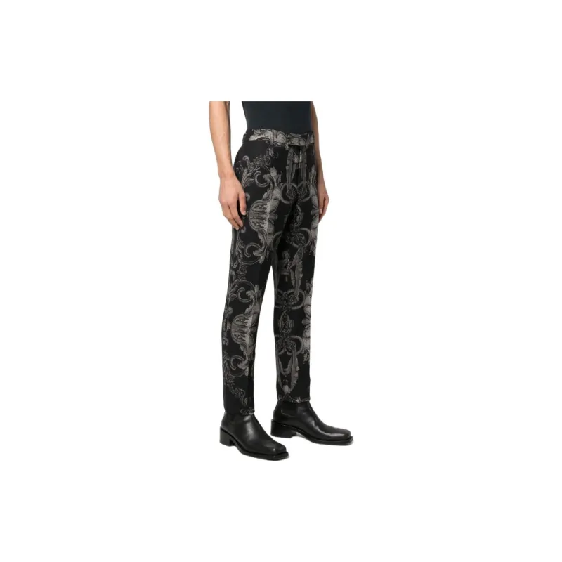 VERSACE Silver Baroque Wool Trousers-3