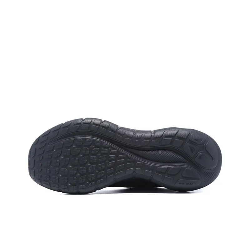 BMAI Pioneers Thick Tao Cushioning Support Wear Resistant Breathable Mid Top Running Shoes Men's Black-5