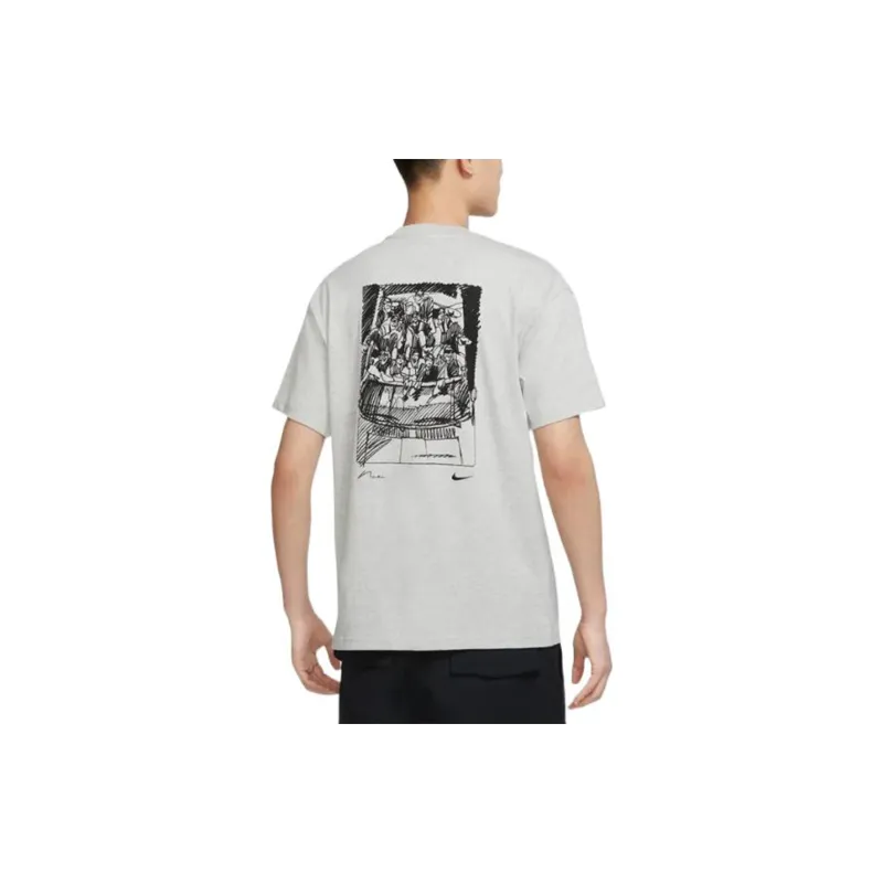Nike Drop Shoulder Sleeve T-Shirt Men's Light Gray-3