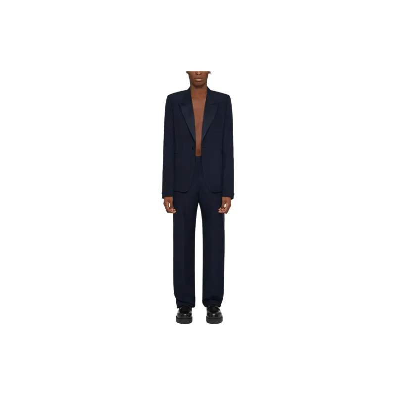 Givenchy Tailored Pants In Wool With Satin Piping Casual Pants Men's Night Blue-1