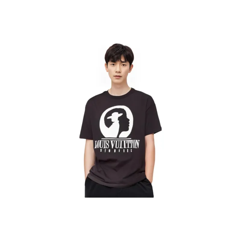 Lv Short Sleeved Cotton Intarsia Crewneck-2