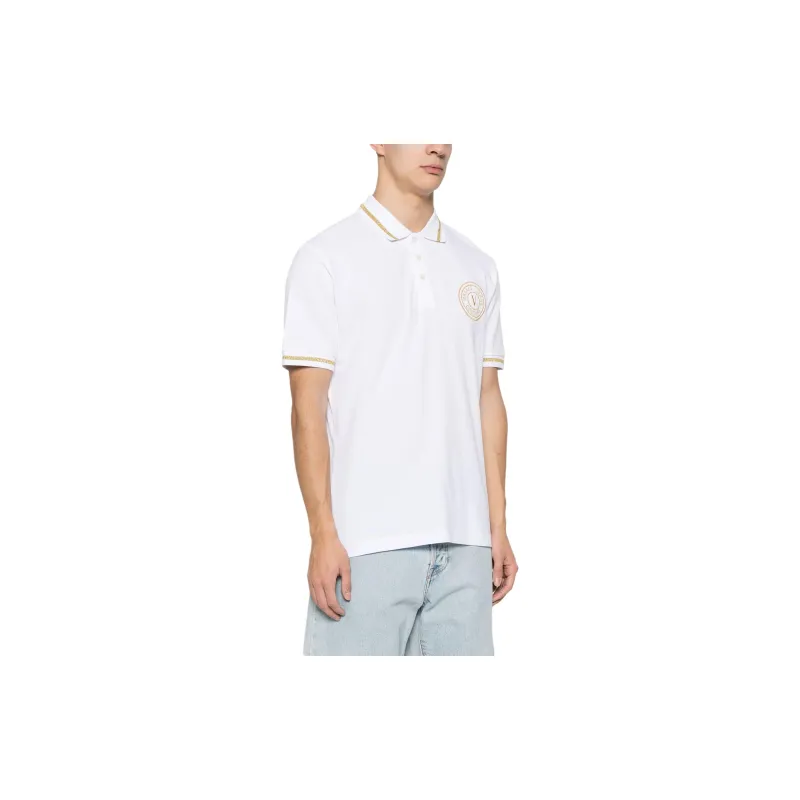 VERSACE JEANS COUTURE Logo Embroidered Short Sleeved Polo Shirt-4