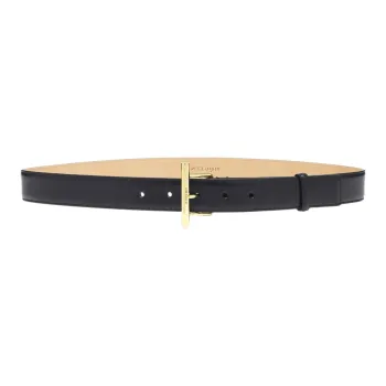 Alexander McQueen Calfskin Leather Belts Women's Black 3.5cm