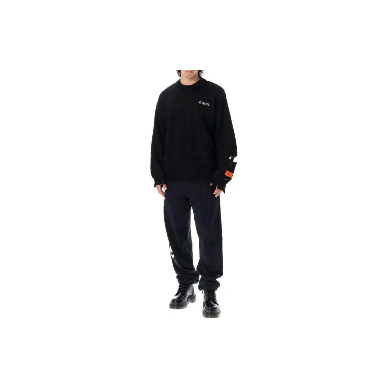 HERON PRESTON Shredded Knit Crewneck-1