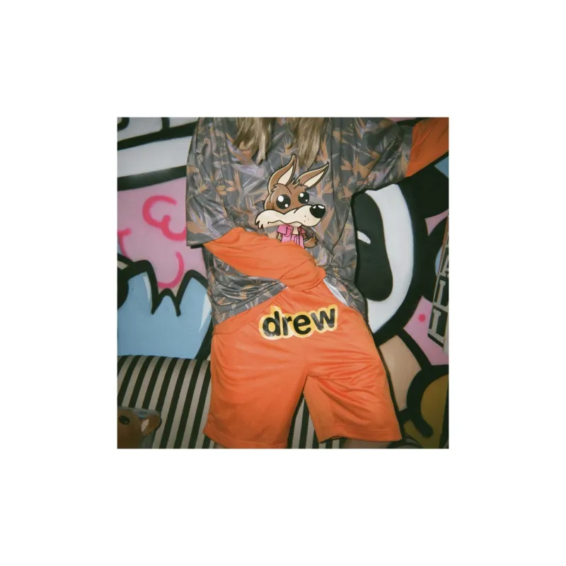 Drew House Letter Logo Series Casual Shorts Unisex Orange-3