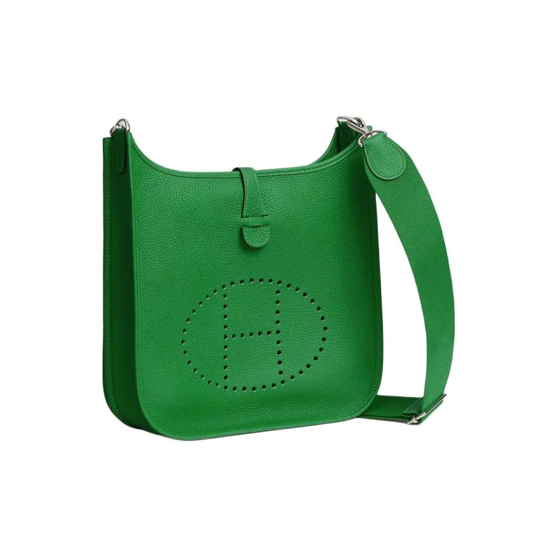 HERMES Evelyne Clemence Bullock Leather Crossbody Bag Shoulder Bag Women's 1K Bambou Bamboo Green-1