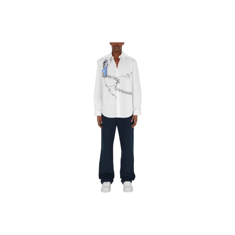 Burberry Knight Hardware-Printed Buttoned Shirt-3