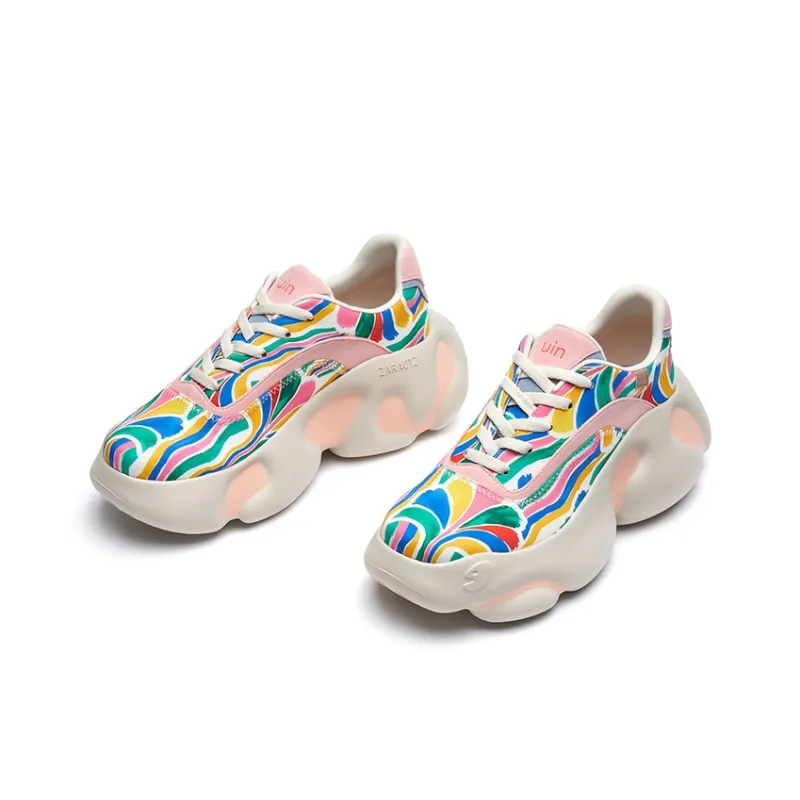 U.IN Zaluz Series Height Increasing Low Top Chunky Sneakers Women's-2