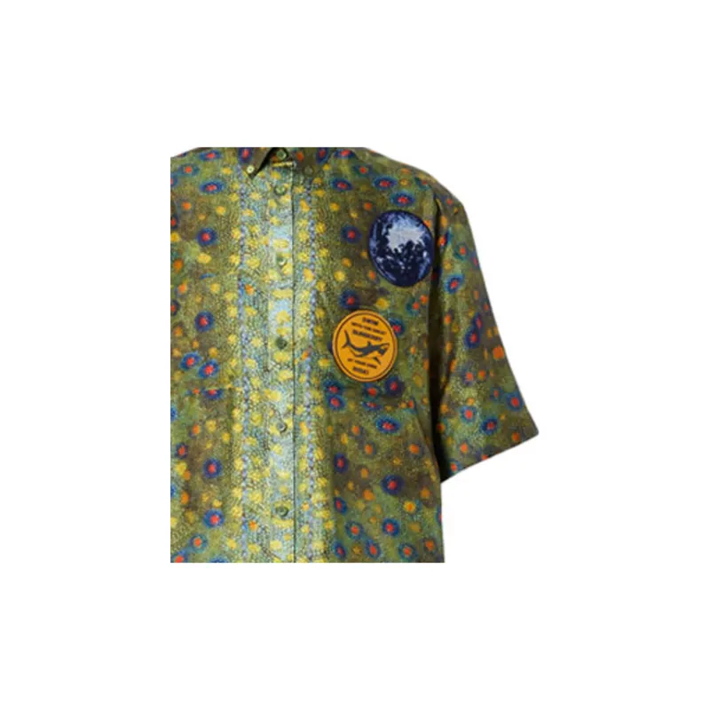 Burberry Mulberry Silk Fish Scale Shirt-4