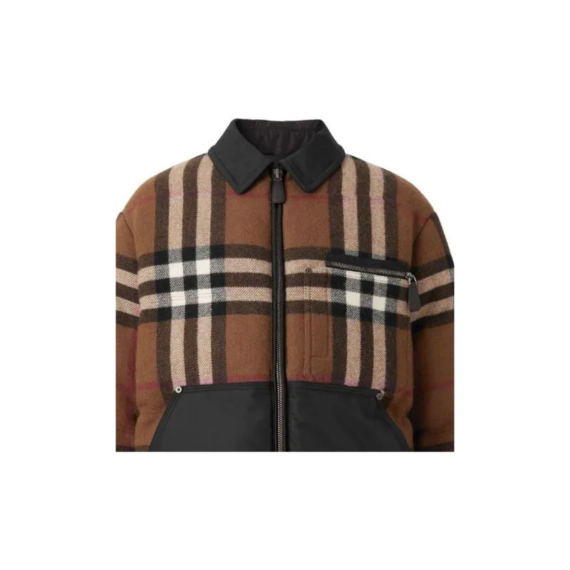 Burberry Exaggerated Checked Zipped Down Puffer Jacket-4