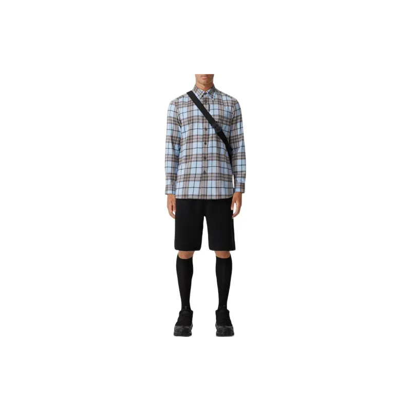 Burberry Shirts Men Blue-1