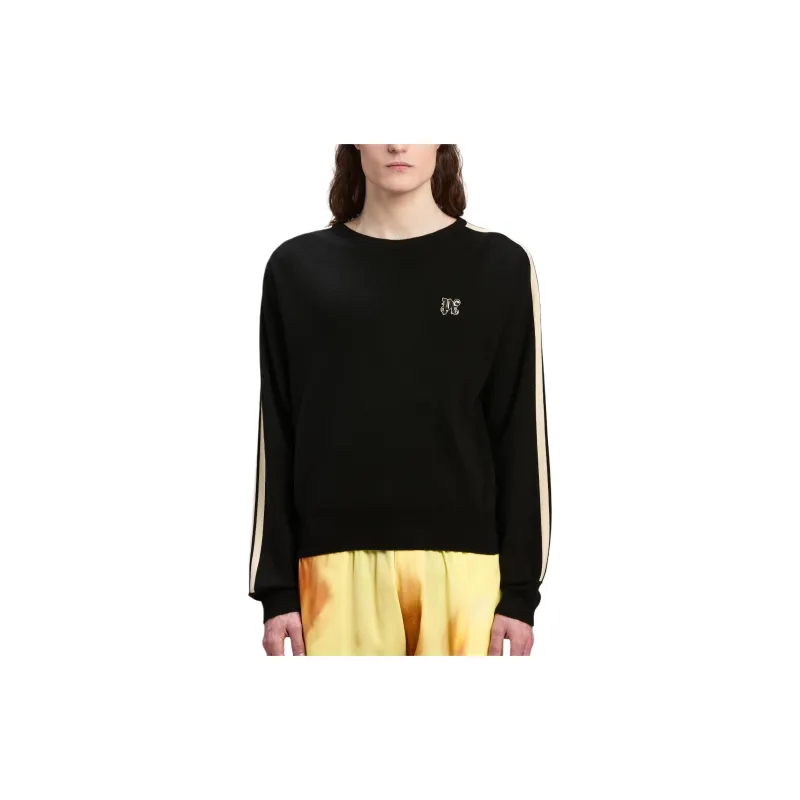 PALM ANGELS Monogram Embroidered Knitted Jumper-1