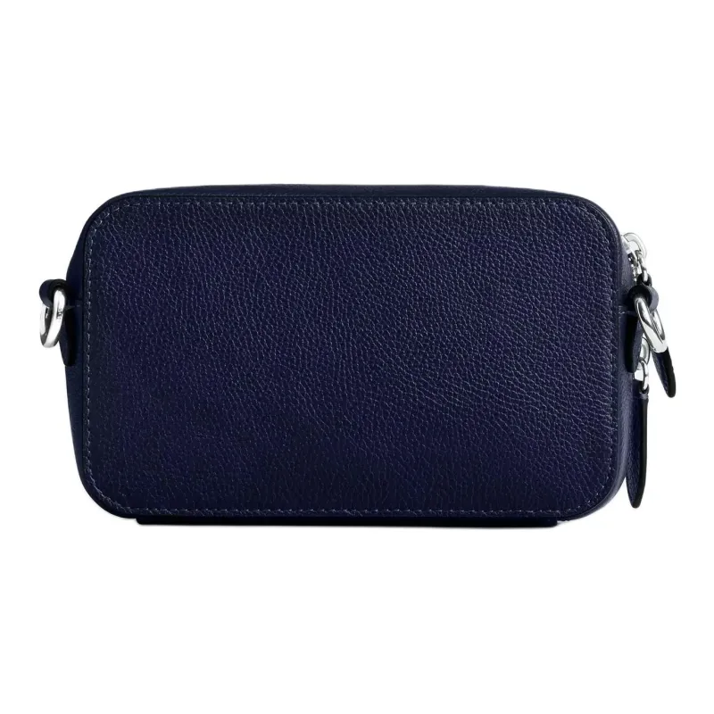 COACH Charter Polished Pebble Leather Crossbody Bag, Shoulder Bag Trumpets Men's Dark Blue-3