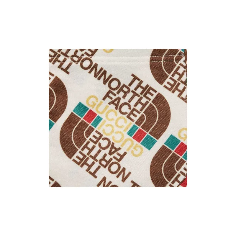 GUCCI X The North Face Logo Web Print Silk Shorts-4