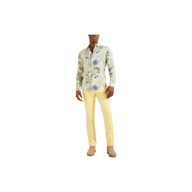 GUESS Bird Printed Shirt Shirt Men's White-1